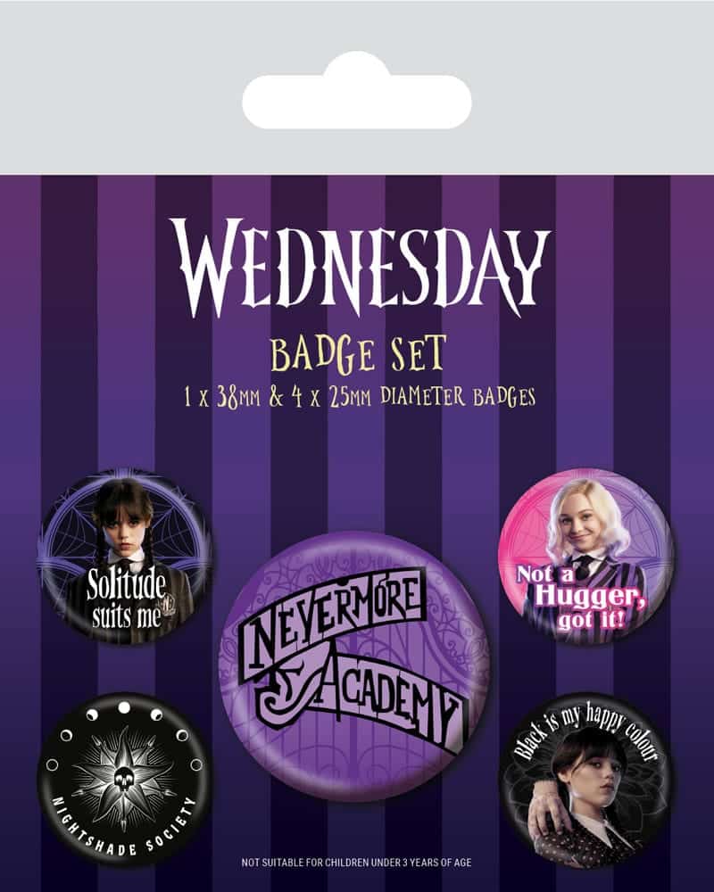 Wednesday Pin Badge Set Nevermore